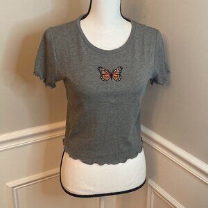 Wild Fable Butterfly crop top Size Large